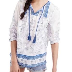 NWOT J. Crew Point Sur Floral Peasant Top